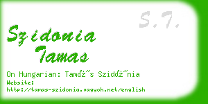 szidonia tamas business card